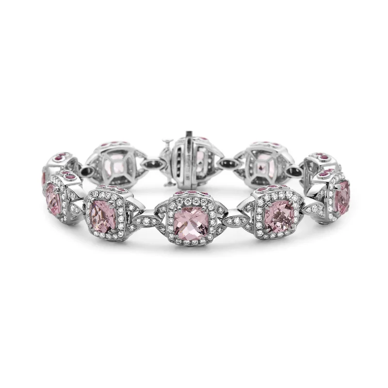 Discounted Jewelry For A Glamorous Look Pastel Diamond Regal Cushion Bracelet