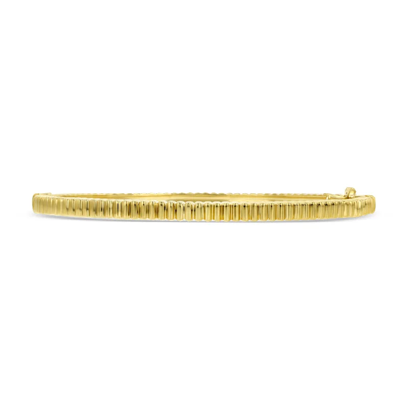 Once-A-Year Jewelry Sale – Grab Your Favorites Now Textured Yellow Gold Bangle