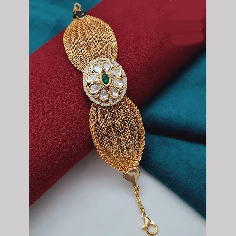 Dazzle In Elegance With Our Biggest Jewelry Sale Vivah Creations Rose Gold Plated Kundan Adjustable Bracelet Dazzle In Elegance With Our Biggest Jewelry Sale Vivah Creations Rose Gold Plated Kundan Adjustable Bracelet