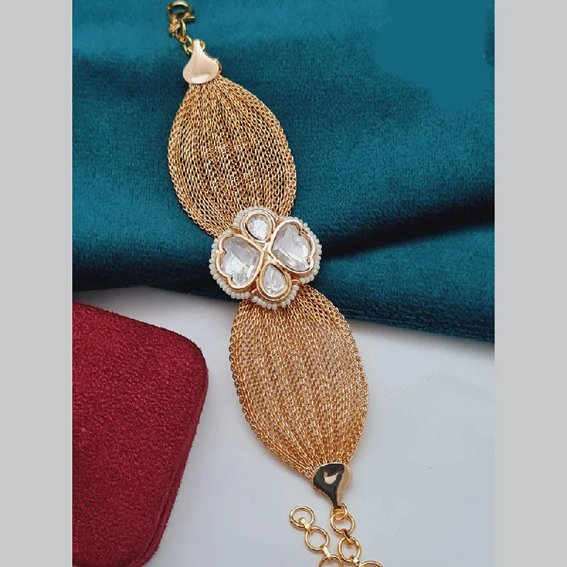 Everyday Jewelry Essentials Now On Sale Vivah Creations Rose Gold Plated Kundan Adjustable Bracelet Everyday Jewelry Essentials Now On Sale Vivah Creations Rose Gold Plated Kundan Adjustable Bracelet