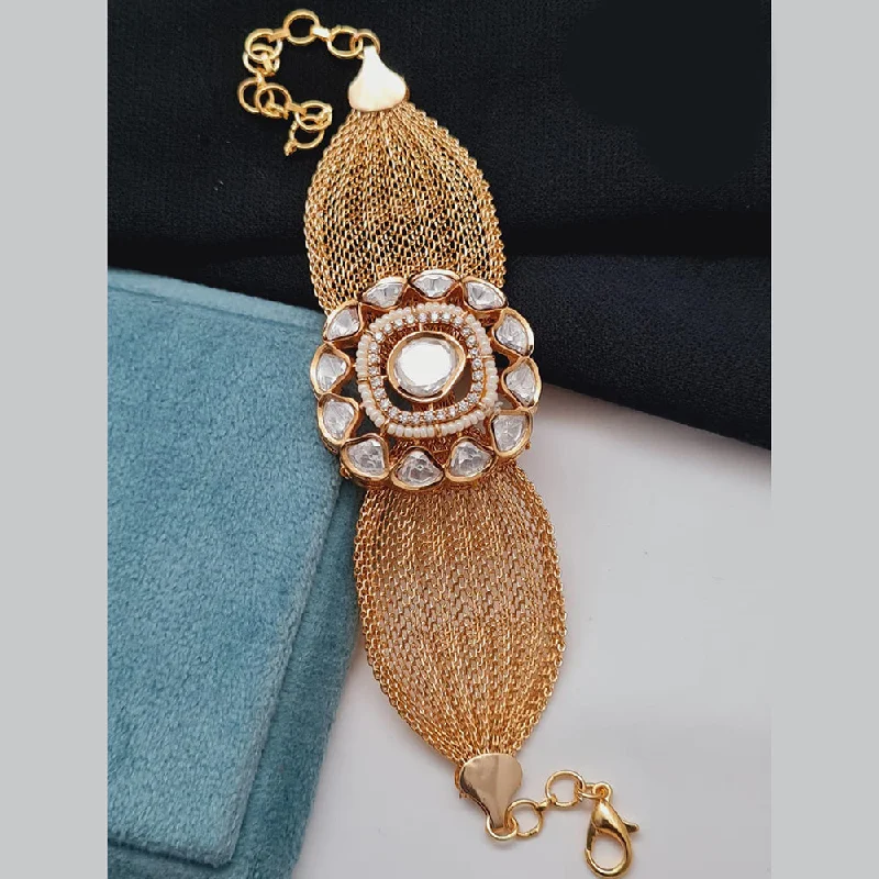 Stunning Jewelry Pieces At The Lowest Prices Ever Vivah Creations Rose Gold Plated Kundan Adjustable Bracelet Stunning Jewelry Pieces At The Lowest Prices Ever Vivah Creations Rose Gold Plated Kundan Adjustable Bracelet