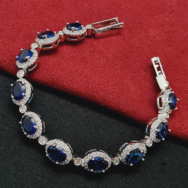 Your Perfect Accessory At The Perfect Price Vivah Creations Silver Plated AD Bracelet Your Perfect Accessory At The Perfect Price Vivah Creations Silver Plated AD Bracelet
