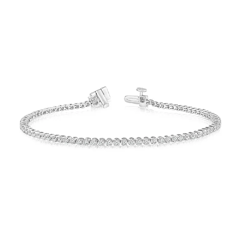 Eco-Friendly Sustainable Jewelry For Conscious Buyers 0.95 Carat Diamond Tennis Bracelet in 10ct White Gold