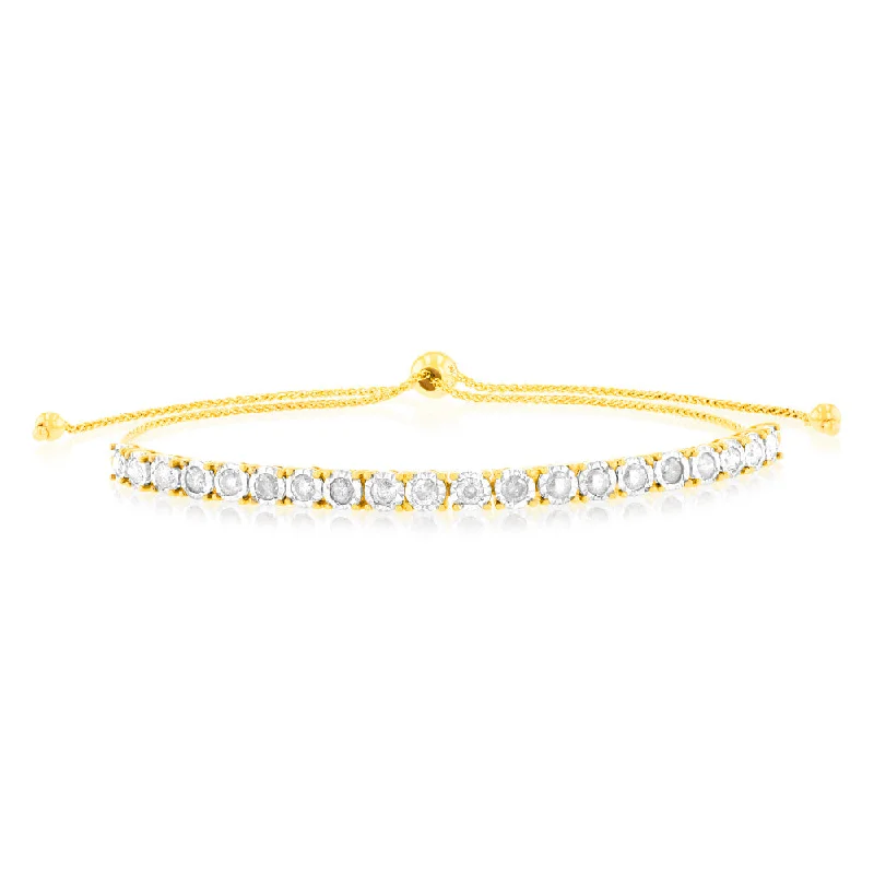 The Perfect Jewelry Piece At The Perfect Price 1 Carat Diamond Bracelet in 10ct Yellow Gold