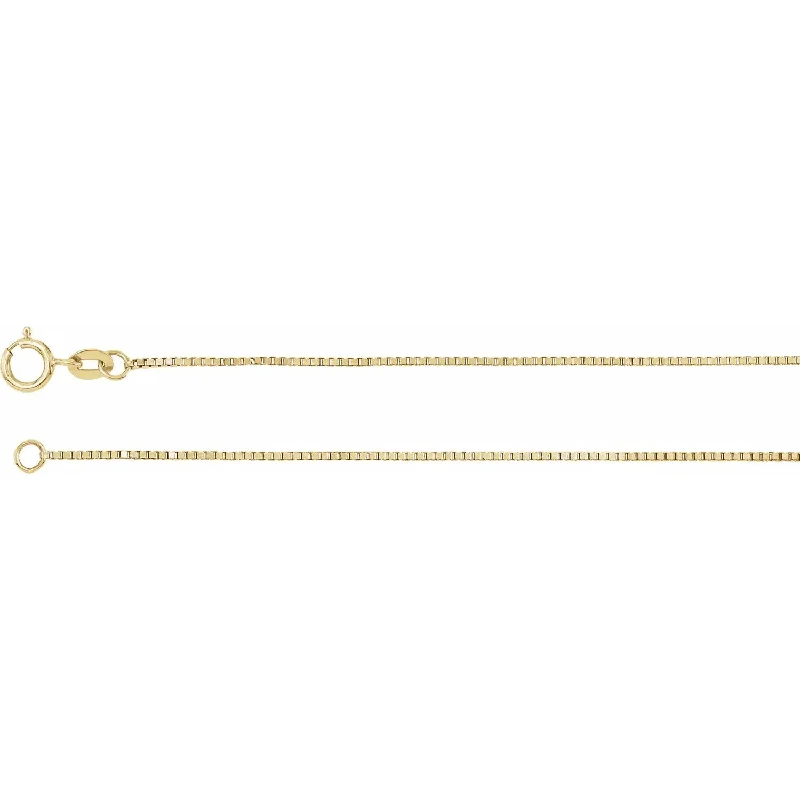 Don't Miss Out On Jaw-Dropping Jewelry Discounts 14K Yellow .75 mm Solid Box Chain - 18" Don't Miss Out On Jaw-Dropping Jewelry Discounts 14K Yellow .75 mm Solid Box Chain - 18"