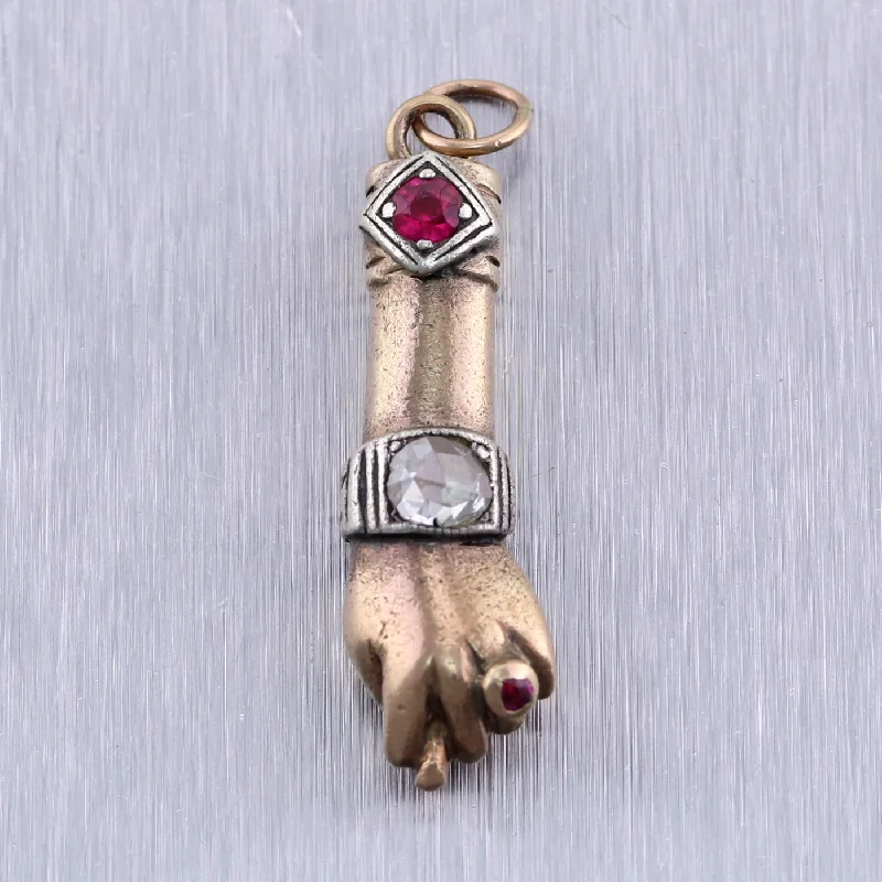 Final Call – Shop Exquisite Jewelry Before It's Gone 1930's Antique Art Deco 18k Yellow & White Gold Rose Cut Diamond Fist Pendant Final Call – Shop Exquisite Jewelry Before It's Gone 1930's Antique Art Deco 18k Yellow & White Gold Rose Cut Diamond Fist Pendant