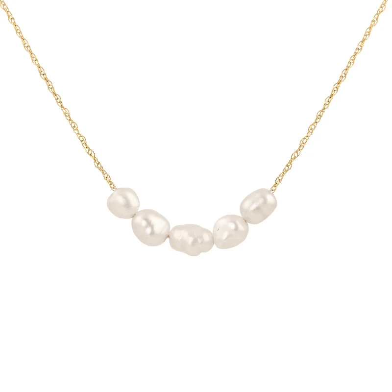 Must-Have Jewelry At Irresistible Discounts 5 Tiny South Sea Keshi Pearl Necklace - 14k Gold Must-Have Jewelry At Irresistible Discounts 5 Tiny South Sea Keshi Pearl Necklace - 14k Gold