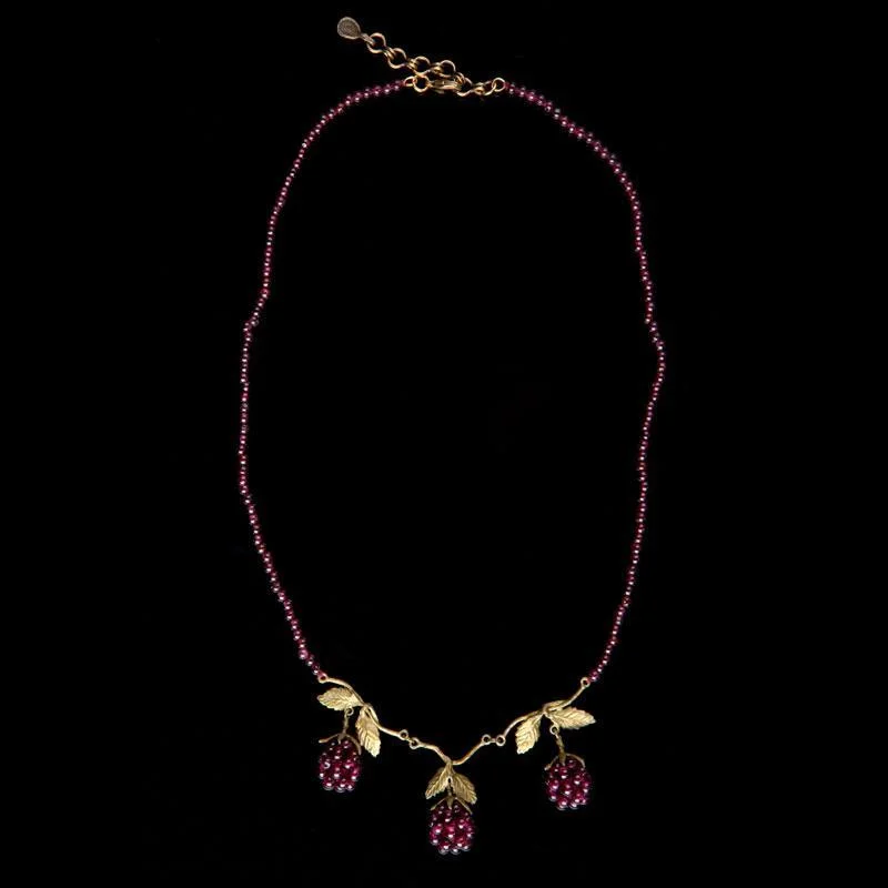 Delicate Crystal Jewelry For Sophisticated Charm Raspberry Beaded Necklace