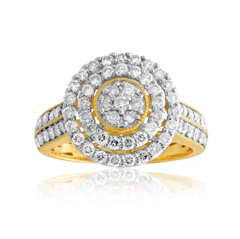 Everyday Jewelry Essentials Now On Sale 9ct Yellow Gold 1 Carat Diamond Dress Ring