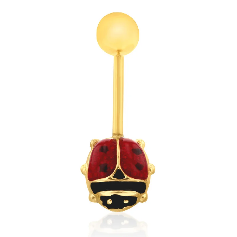 Buy More, Save More – Special Jewelry Discounts 9ct Yellow Gold Ladybird Enamel Belly Bar