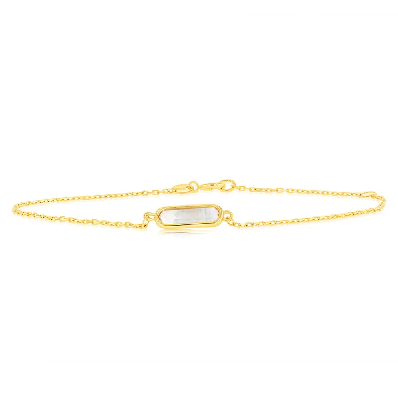 Handcrafted Jewelry Sale – Unique Designs At Low Prices 9ct Yellow Gold Natural Quartz 19cm Bracelet