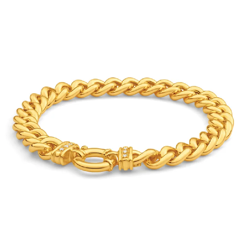 Luxury Jewelry At Budget-Friendly Prices – Grab Yours Now 9ct Yellow Gold Silver Filled Cubic Zirconia 20cm Twist Curb Bracelet