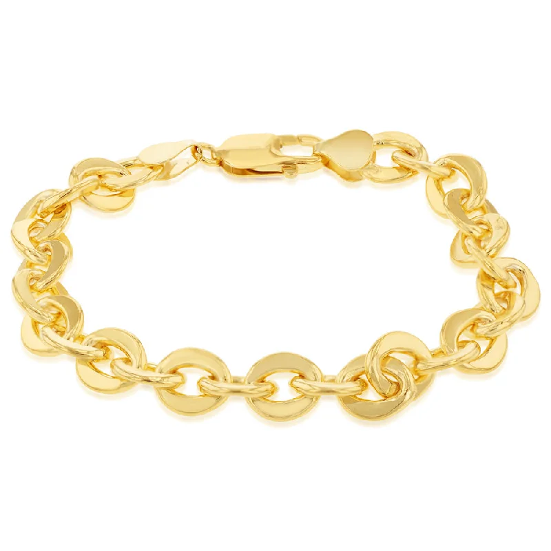 Grab Stylish Jewelry Before The Sale Ends 9ct Yellow Gold Silverfilled 200Gauge 19cm Bracelet