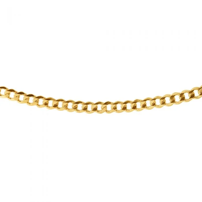 Sparkle More For Less – Jewelry Sale Happening Now 9ct Yellow Gold Silverfilled Super Flat Curb 160Gauge 21cm Bracelet