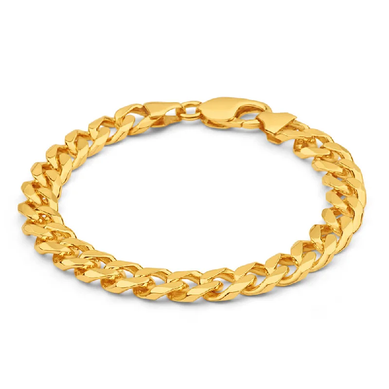 Don't Miss These Dazzling Jewelry Discounts 9ct Yellow Solid Gold Curb 21cm Bracelet