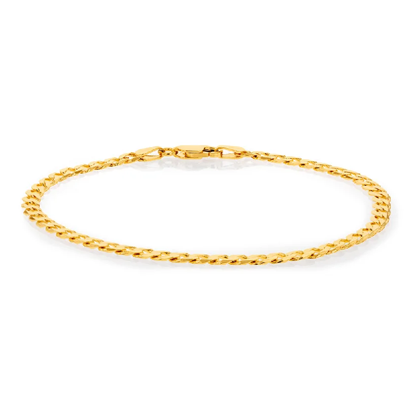 Seasonal Jewelry Clearance – Best Styles At The Lowest Prices 9ct Yellow Solid Gold Curb Bevelled 100 Gauge 19cm Bracelet