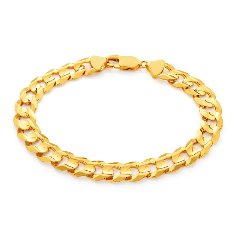 Exclusive Jewelry Sale Event – Shop Now 9ct Yellow Solid Gold Heavy Curb 21cm Bracelet 220 Gauge  with a Parrot Clasp