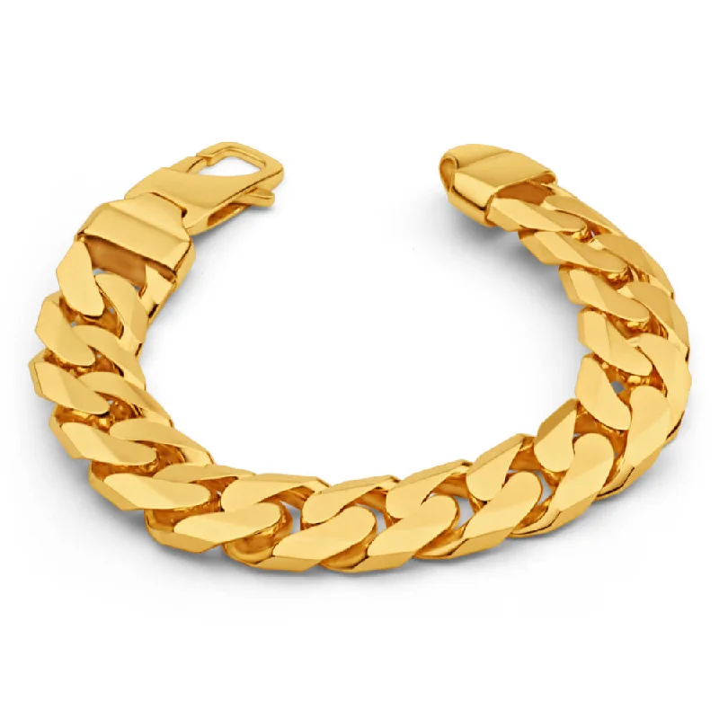 Limited Stock On Premium Jewelry At Low Prices 9ct Yellow SOLID Gold Heavy Curb 23cm Bracelet 550 Gauge