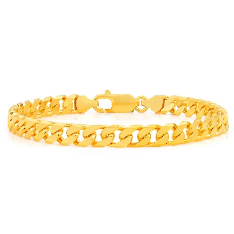 Unique Jewelry For Less – Shop The Sale Now 9ct Yellow Solid Gold Heavy Curb Flat Tight Bevelled 21cm Bracelet 250gauge