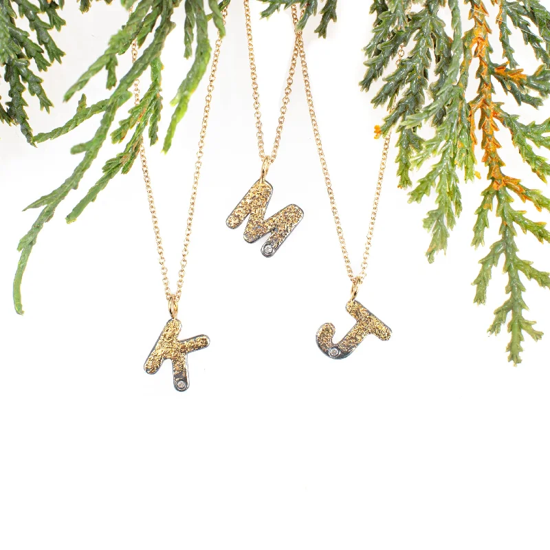 Once-A-Year Jewelry Sale – Grab Your Favorites Now Alphabet Necklace 2.0 - 22ky, 18ky, Oxidized Silver + VS Diamond Once-A-Year Jewelry Sale – Grab Your Favorites Now Alphabet Necklace 2.0 - 22ky, 18ky, Oxidized Silver + VS Diamond