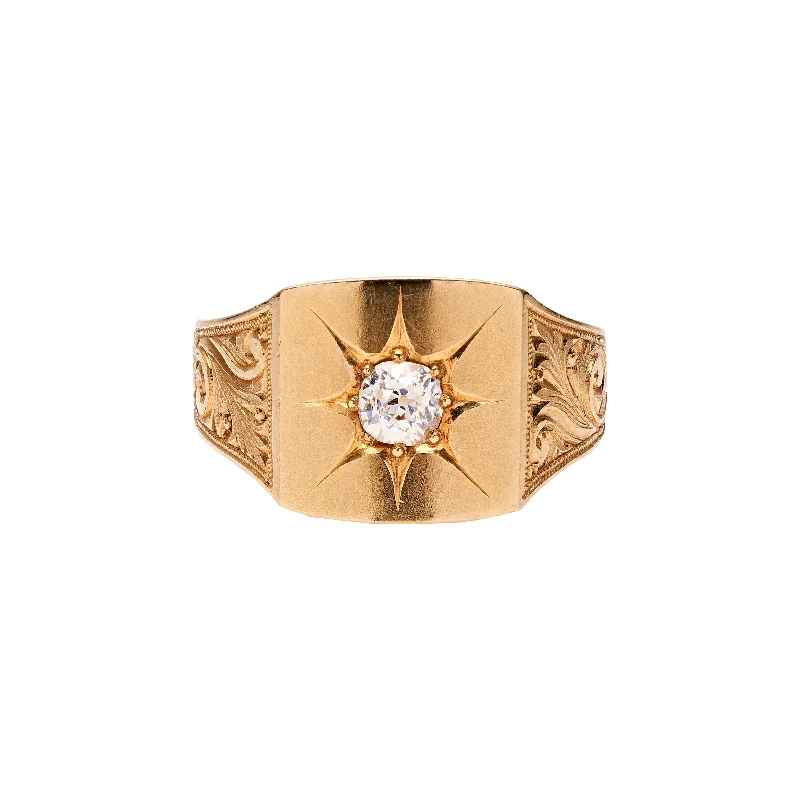 Last Chance To Shop High-End Jewelry At Markdown Prices Antique Victorian 18k Diamond w/ Engraving Signet Ring Last Chance To Shop High-End Jewelry At Markdown Prices Antique Victorian 18k Diamond w/ Engraving Signet Ring