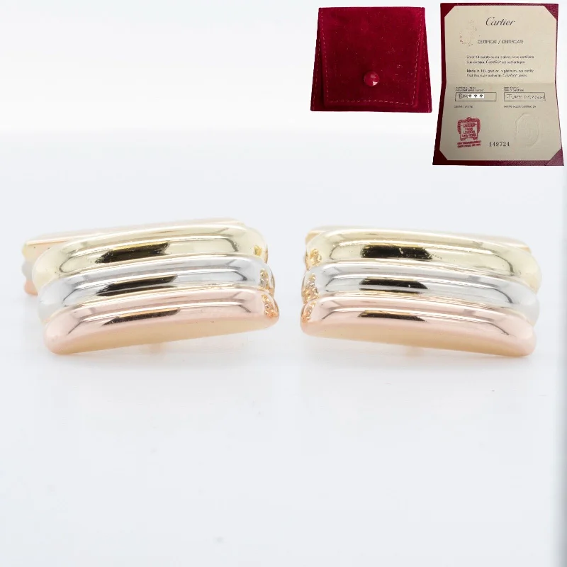 Timeless Elegance At Unbelievable Discounts Cartier 18k Yellow White & Rose Gold Tritone Men's Cufflinks 14.8g POUCH CERT Timeless Elegance At Unbelievable Discounts Cartier 18k Yellow White & Rose Gold Tritone Men's Cufflinks 14.8g POUCH CERT