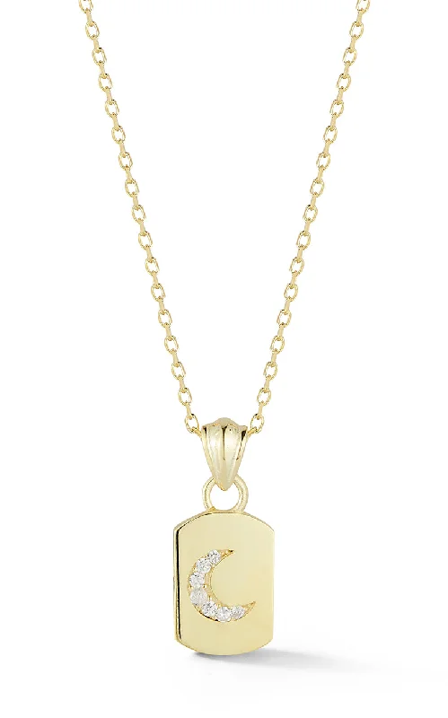 Jewelry Deals That Sparkle – Shop Today Crescent Moon Dog Tag Necklace
