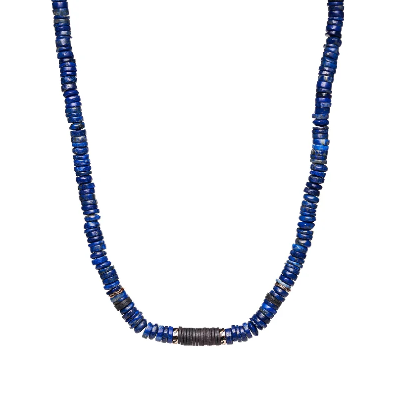 Limited-Time Offer On Elegant Jewelry Pieces Dezso 18k Classic Lapis & Coco Shell Puka Necklace, 5mm Limited-Time Offer On Elegant Jewelry Pieces Dezso 18k Classic Lapis & Coco Shell Puka Necklace, 5mm