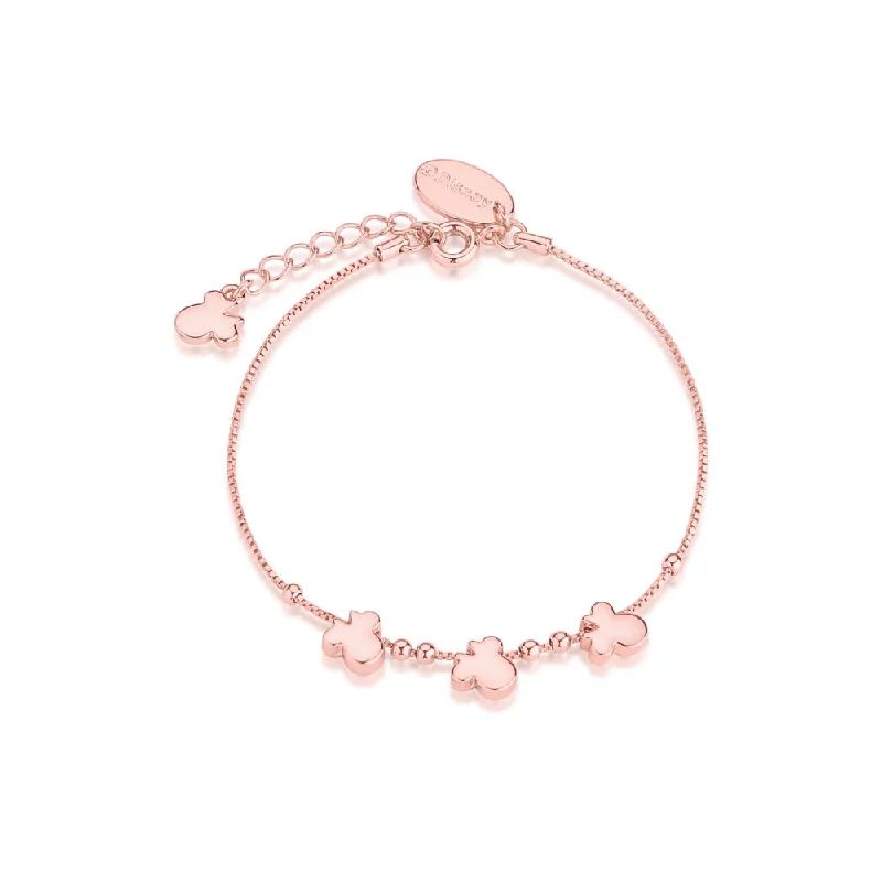 Sparkle On A Budget – Fine Jewelry For Less Disney Rose Gold Plated Stainless Steel Minnie Mouse Charm 19cm Bracelet