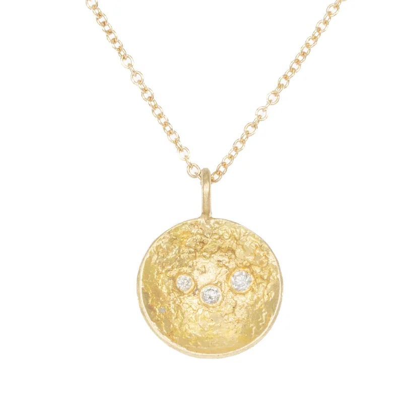 Sparkle More For Less – Jewelry Sale Happening Now Double Gold Moon Surface Pendant - 18ky + Reclaimed Diamonds Sparkle More For Less – Jewelry Sale Happening Now Double Gold Moon Surface Pendant - 18ky + Reclaimed Diamonds