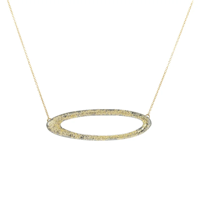 Luxury Jewelry At Unbeatable Discounts Elliptic Necklace - 22ky Gold, 18ky Gold + Oxidized Silver Luxury Jewelry At Unbeatable Discounts Elliptic Necklace - 22ky Gold, 18ky Gold + Oxidized Silver