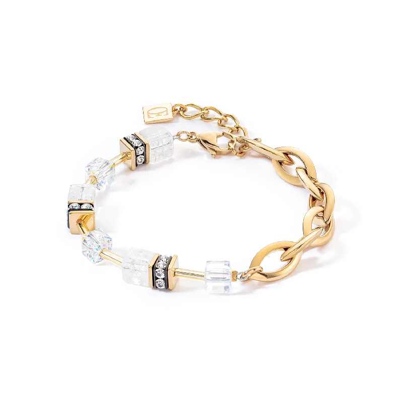 Unlock Unbeatable Jewelry Deals Before They’Re Gone GeoCUBE® Festive Layer bracelet gold-white