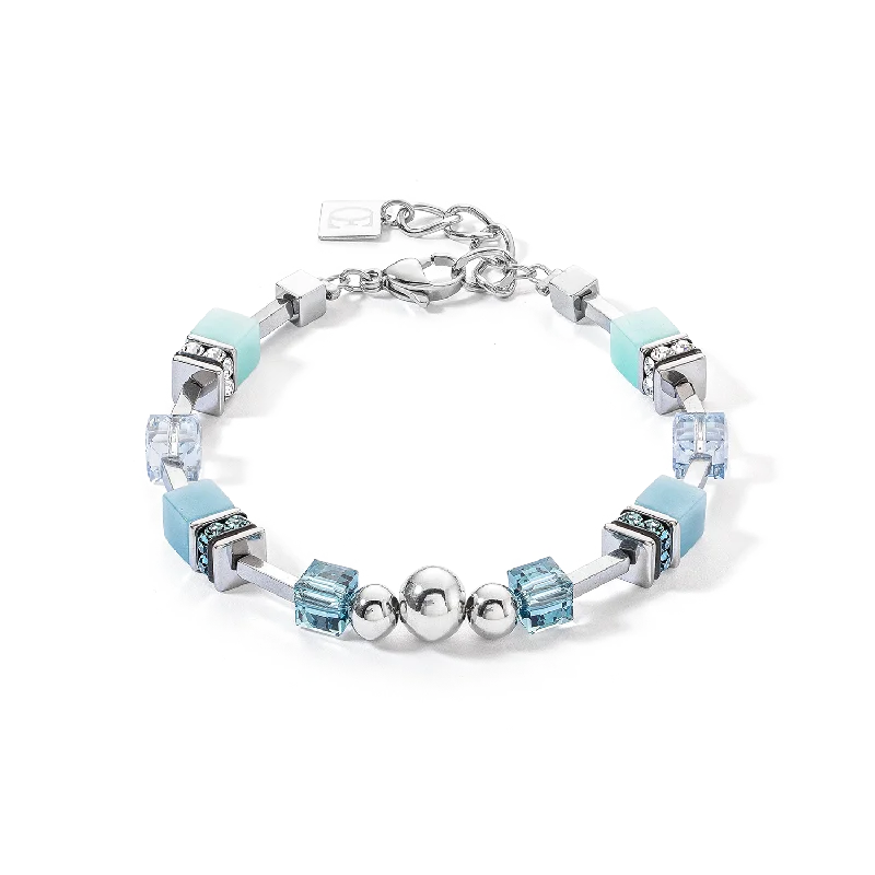 Customized Silver Jewelry For Unique Style GeoCUBE® Fusion Spheres bracelet ice blue