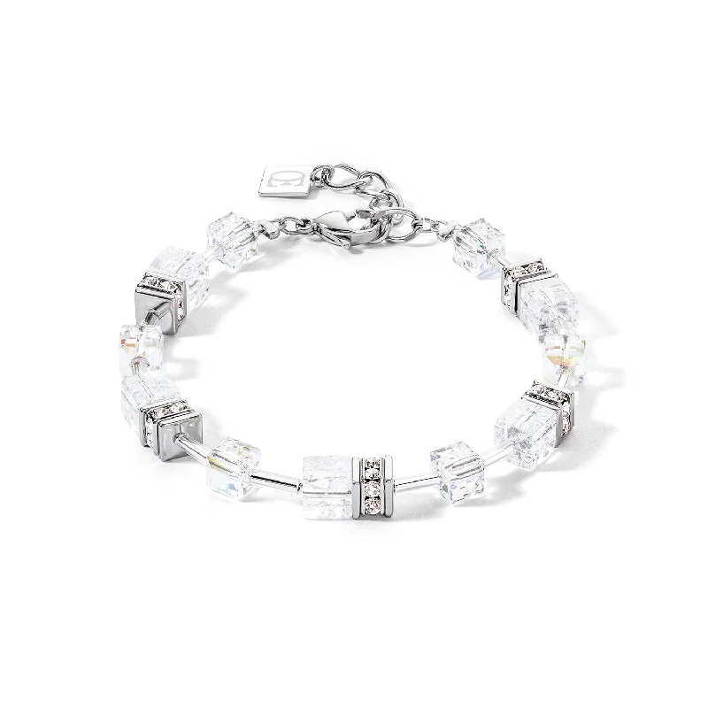 Elegant Jewelry, Affordable Luxury – Shop Now GeoCUBE® Iconic Nature bracelet silver-white