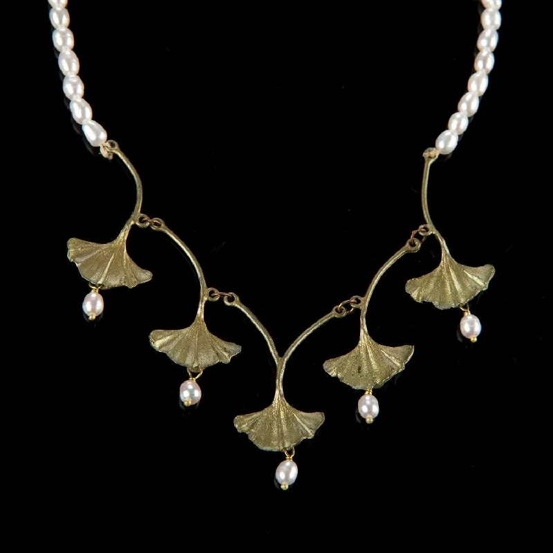 Exclusive Gemstone Jewelry At Special Prices Ginkgo Necklace - Pearl Drops