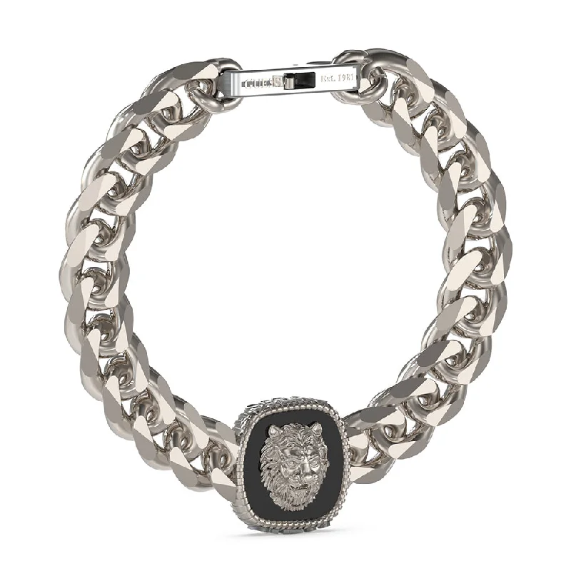 Elegant Jewelry, Exclusive Prices – Shop Now Guess Men's Jewellery Stainless Steel Lion 18mm Coin Bracelet