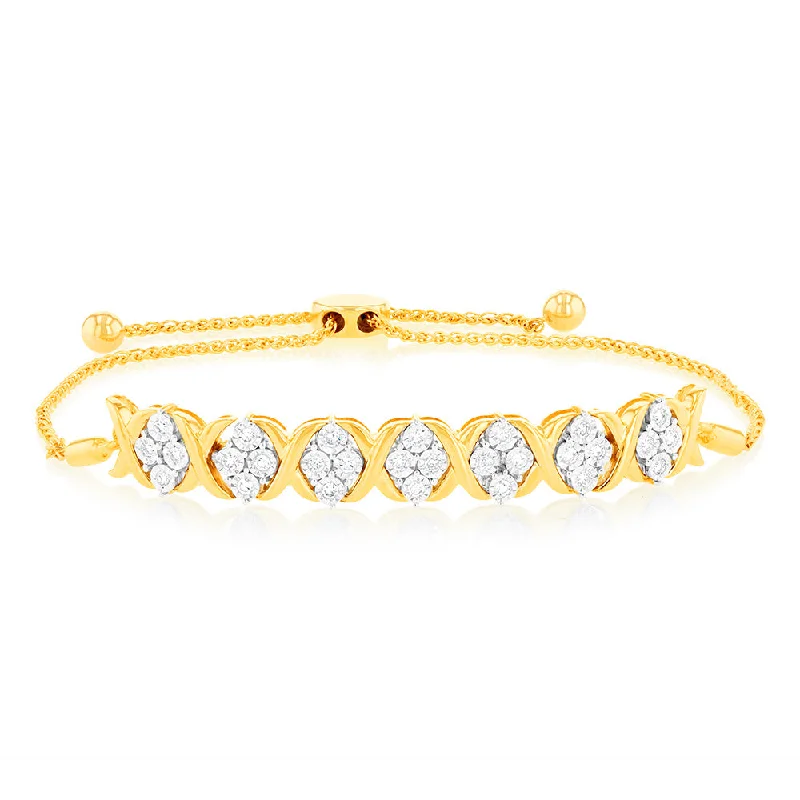 Luxury Jewelry At Unbeatable Discounts Luminesce Lab Grown 1/4 Carat Diamond Bracelet in 9ct Yellow Gold