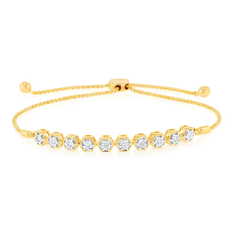 The Perfect Accessory For Less – Jewelry Sale Live Luminesce Lab Grown 1/6 Carat Diamond Bracelet in 9ct Yellow Gold