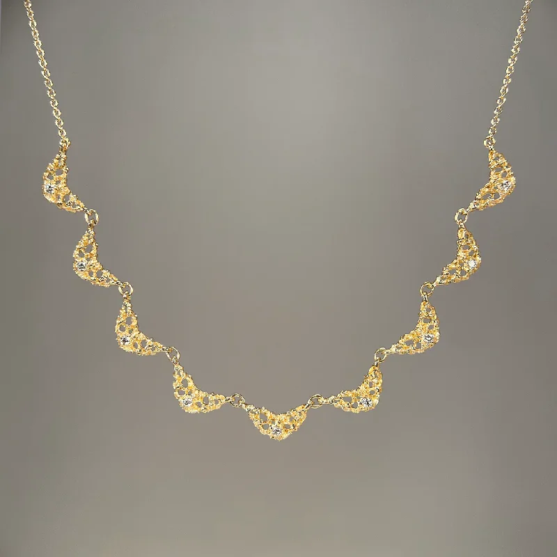 High-Quality Gemstone Jewelry For Special Occasions Lune 9 Necklace - 14k Gold + Diamonds High-Quality Gemstone Jewelry For Special Occasions Lune 9 Necklace - 14k Gold + Diamonds