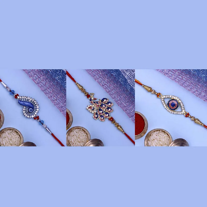 The Perfect Accessory For Less – Jewelry Sale Live Mahi Combo of Evil Eye and Peacock Rakhis for Men (RCO1105364M)