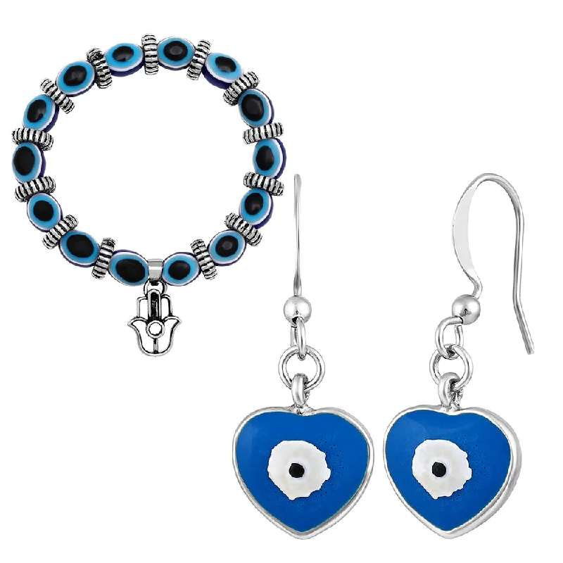 Shop Fine Jewelry With Amazing Deals Mahi Combo of Evil Eye Bracelet & Earring