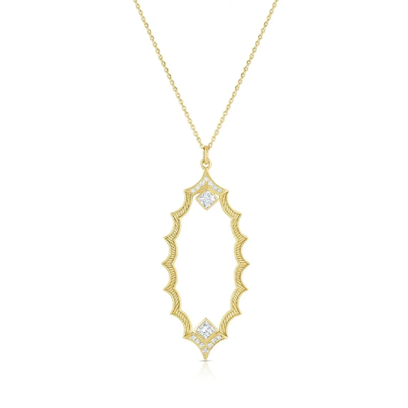 Shop Jewelry That Shines Without The High Price Mandorla Necklace - 18k Gold + Diamonds Shop Jewelry That Shines Without The High Price Mandorla Necklace - 18k Gold + Diamonds
