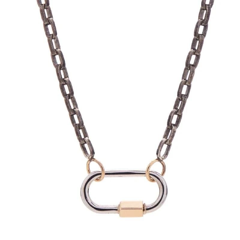 The Perfect Jewelry Piece At The Perfect Price Marla Aaron 14k White Gold Medium Lock with Yellow Gold Closure The Perfect Jewelry Piece At The Perfect Price Marla Aaron 14k White Gold Medium Lock with Yellow Gold Closure