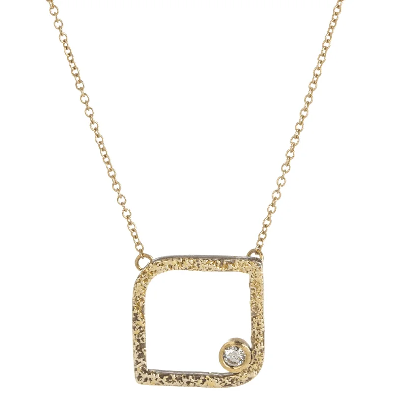 Luxury Meets Affordability – Jewelry Sale Live Now Mini Slice Square Necklace - 22ky, 18ky, Oxidized Silver + VS Diamond Luxury Meets Affordability – Jewelry Sale Live Now Mini Slice Square Necklace - 22ky, 18ky, Oxidized Silver + VS Diamond