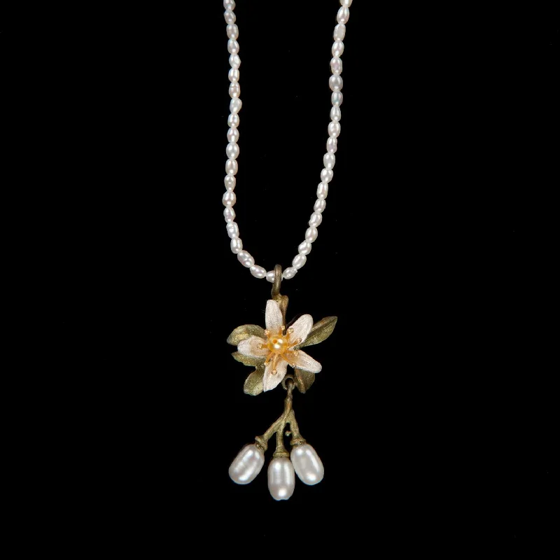 Jewelry Sale Bonanza – Grab Your Sparkle Now Orange Blossom Pendant - Flower Pearls