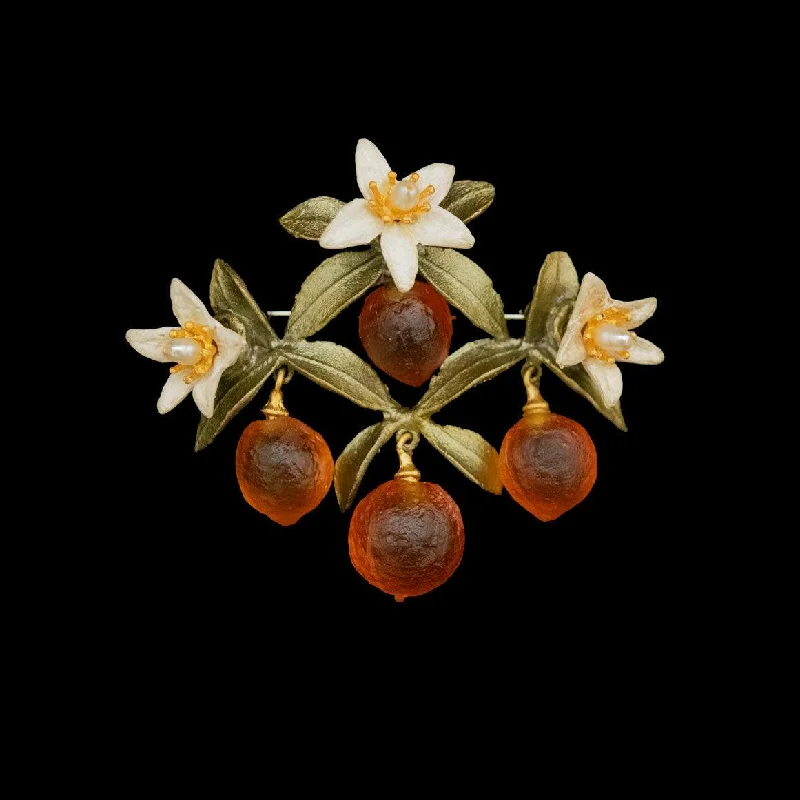 Limited-Time Jewelry Discounts – Shine Without The Splurge Orange Brooch - Flower Drop