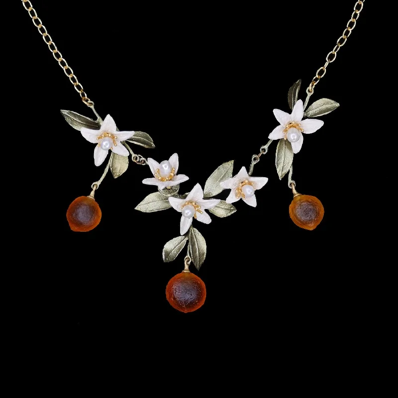 Trending Jewelry Now At Unbeatable Prices Orange Necklace - Flower Drop