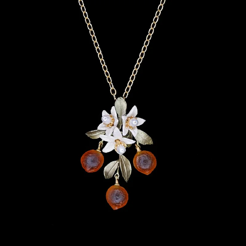 Timeless Elegance Now At Special Discounts Orange Pendant - Flower Drop