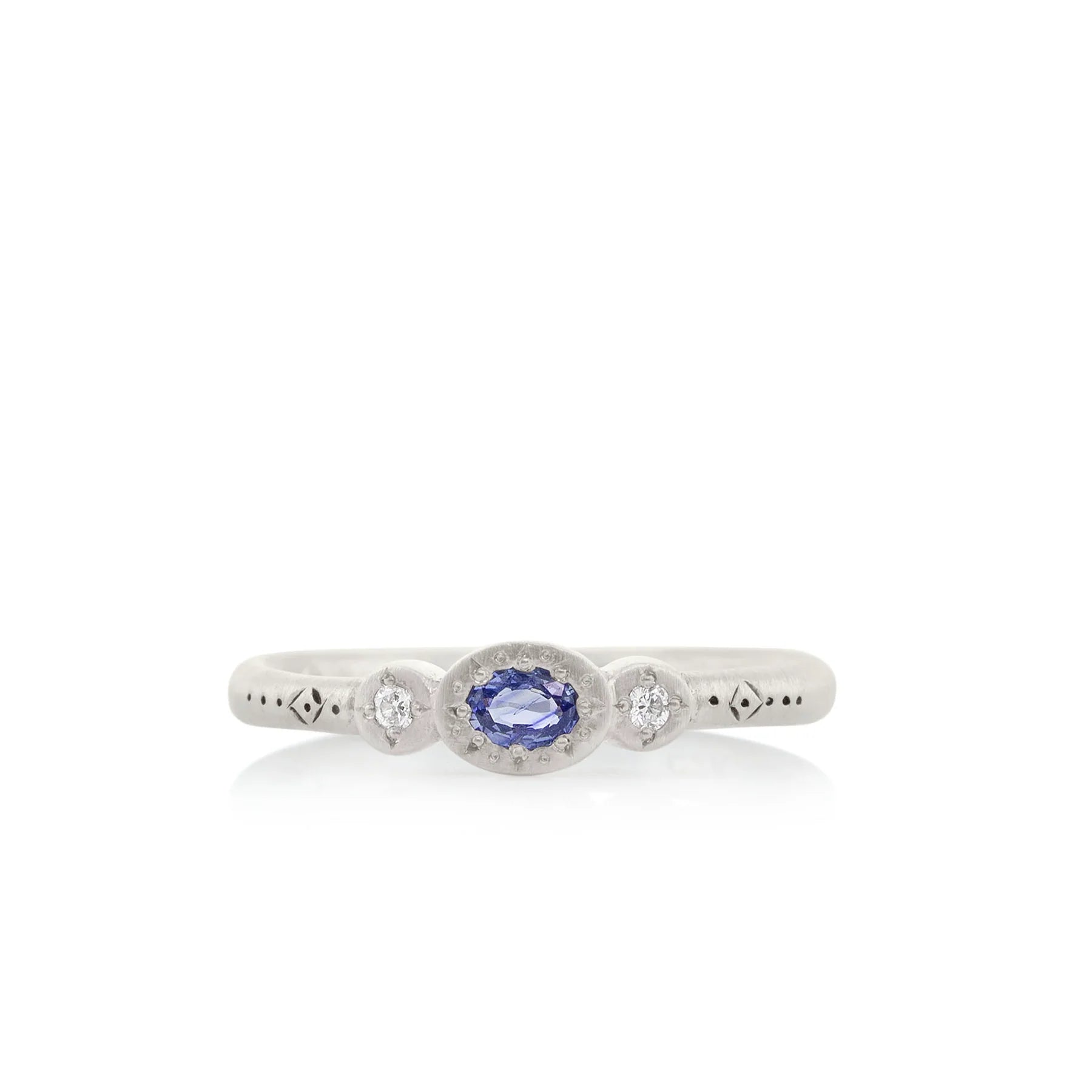 Discounted Jewelry For A Glamorous Look Oval + Round Charm Ring - Sterling Silver, Sapphire + Diamond Discounted Jewelry For A Glamorous Look Oval + Round Charm Ring - Sterling Silver, Sapphire + Diamond