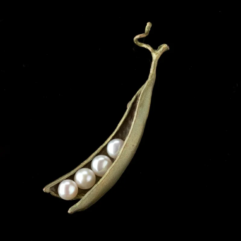 Unmissable Deals On Handmade Jewelry Collections Pea Pod Brooch - 4 Pearls